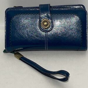 Sendefn Women's Blue Card and Coin Wristlet Wallet Size 4 X 7.5
